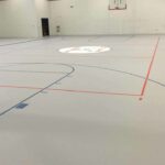 st john elementary gym construction basketball floor 2